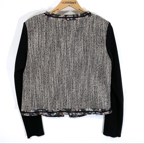 BCBGeneration Tweed Blazer with Floral Trim - Picture 8 of 8